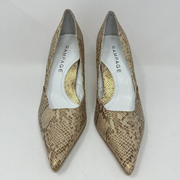Rampage MARIA Women 8 Snake Skin Heels Pointed Toe Stiletto Metallic‎ Lot of 2 - Picture 4 of 16